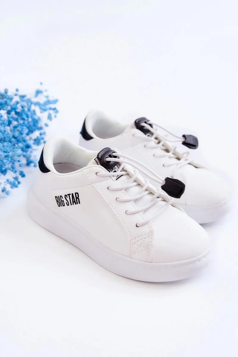 Outlet Big Star Shoes Dziecięce Sportowe Buty Big Star JJ374069 Biało-Czarne