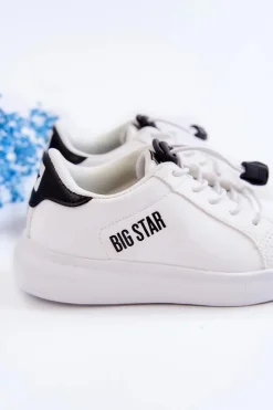 Outlet Big Star Shoes Dziecięce Sportowe Buty Big Star JJ374069 Biało-Czarne