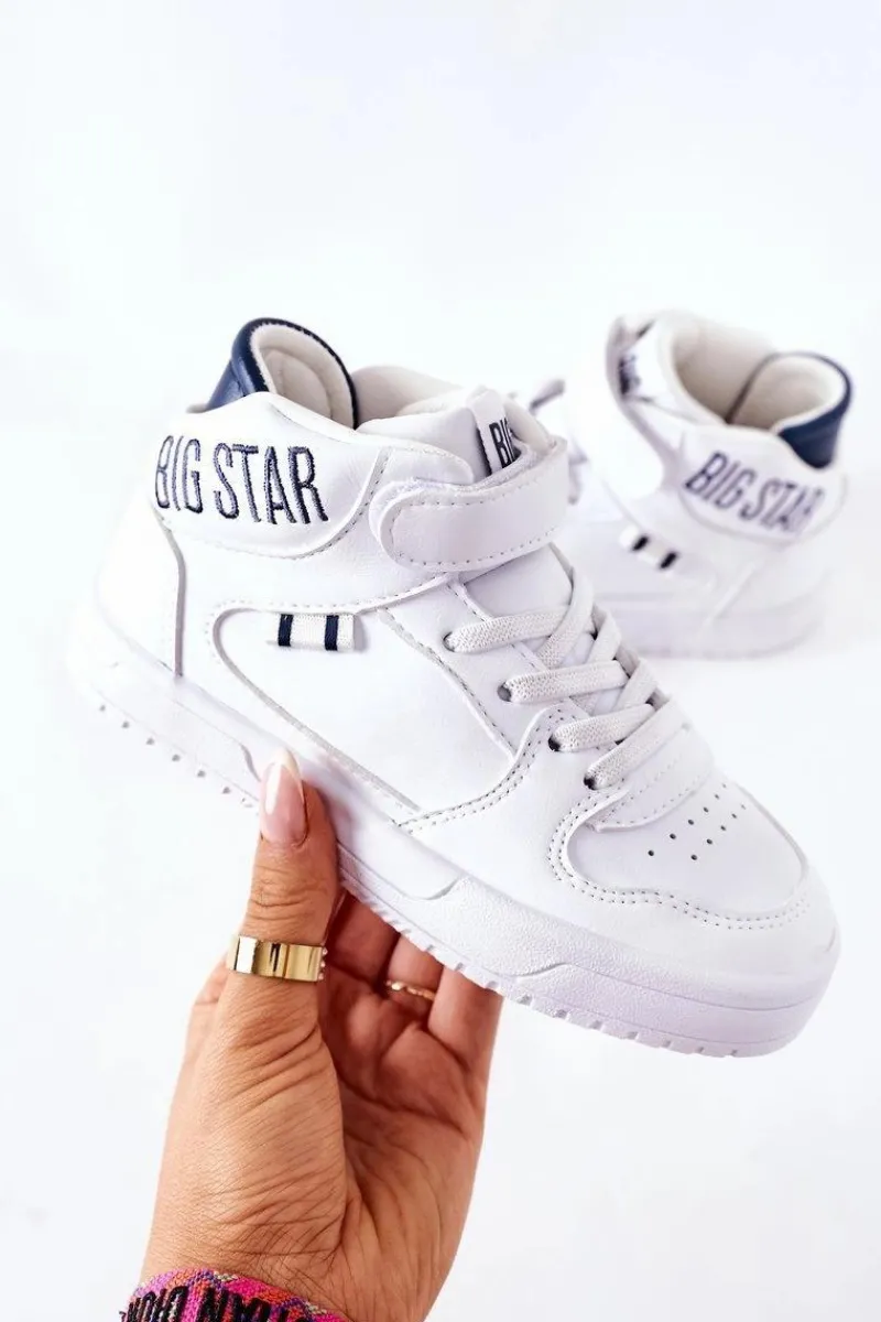 Chłopięce|Dziewczęce>Big Star Shoes Dziecięce Sportowe Buty BIG STAR II374034 Biało-Granatowe