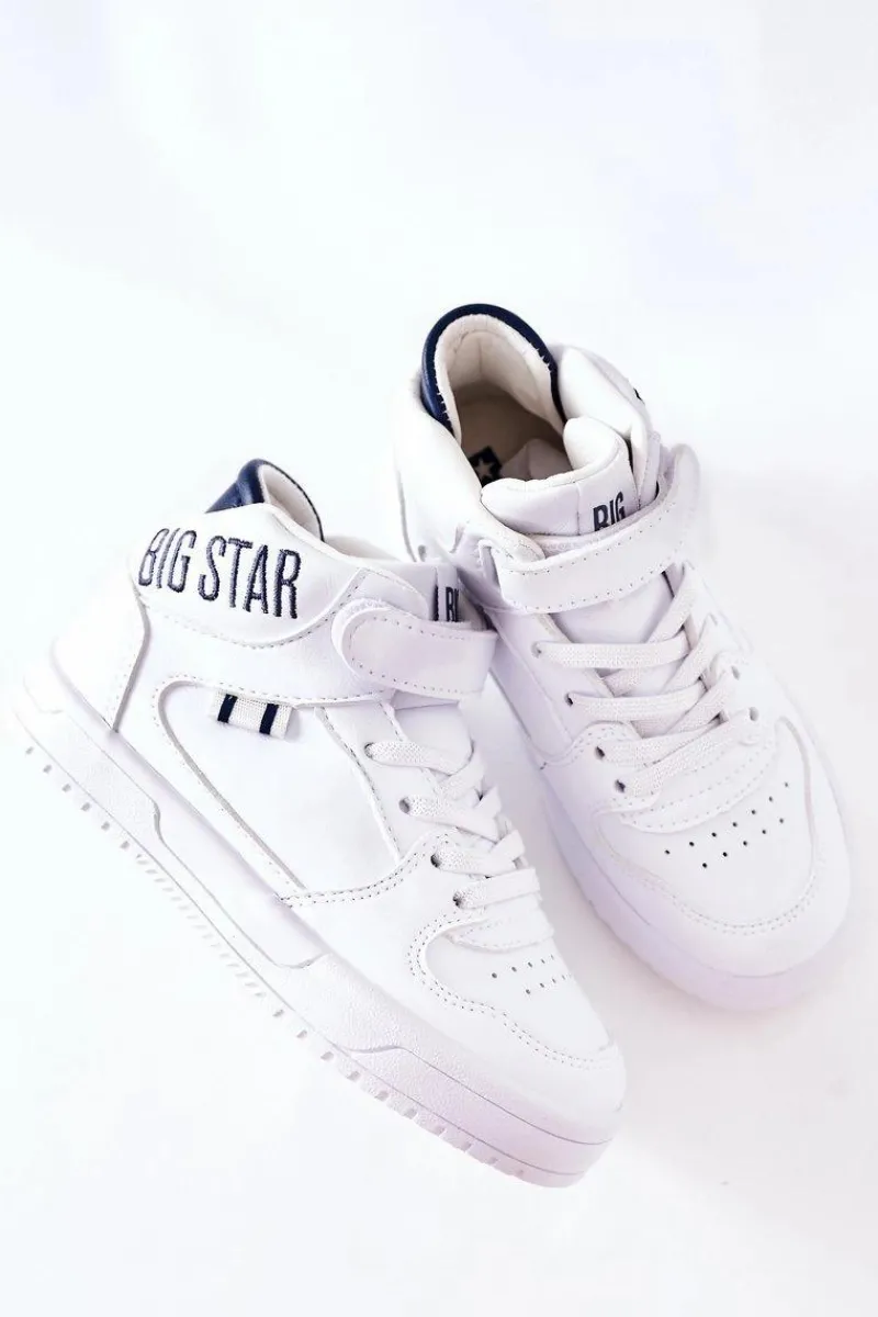 Chłopięce|Dziewczęce>Big Star Shoes Dziecięce Sportowe Buty BIG STAR II374034 Biało-Granatowe