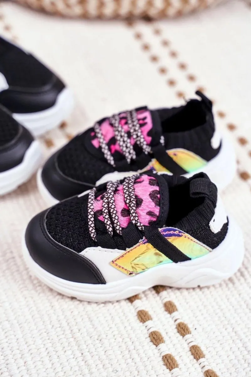 Sale Dziecięce Sportowe Buty Czarne Velma Dzieci Dziewczęce