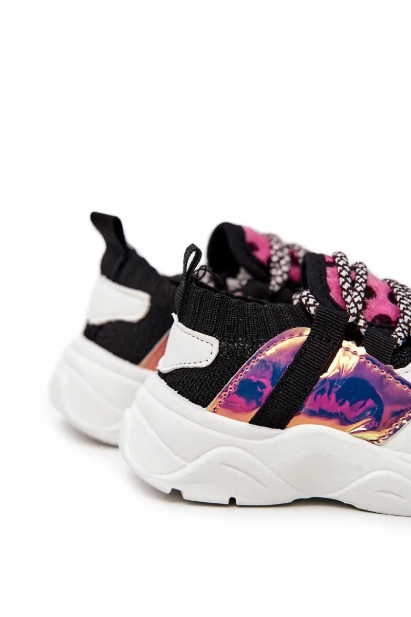 Sale Dziecięce Sportowe Buty Czarne Velma Dzieci Dziewczęce