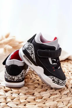 Sale Dziecięce Sportowe Buty Czarno-Czerwone Linen Dzieci Chłopięce|Back To School