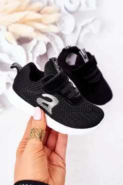 New Boto Dziecięce Sportowe Buty Czarne Little Sportsman