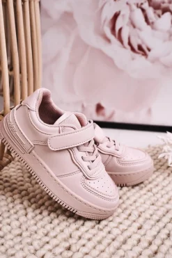 Clearance Boto Dziecięce Sportowe Buty Na Rzep Różowe Airy