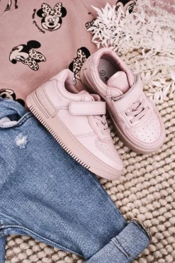 Clearance Boto Dziecięce Sportowe Buty Na Rzep Różowe Airy