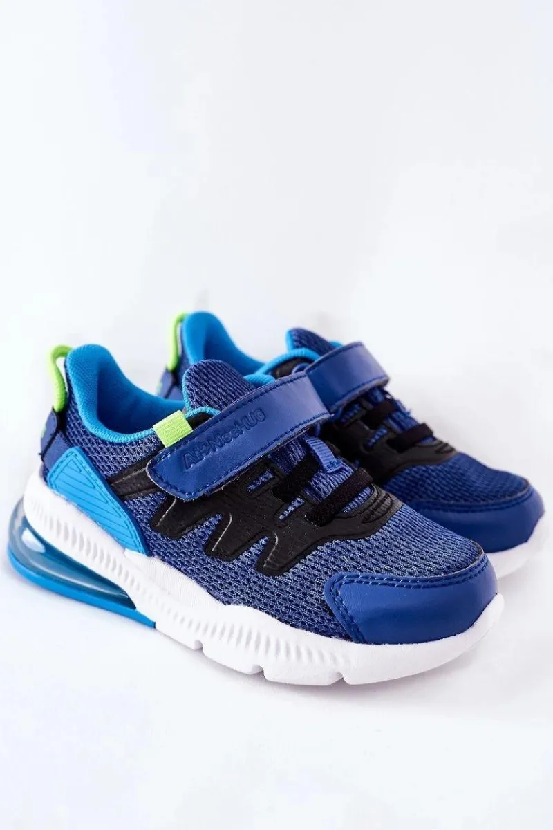 Chłopięce>Boto Dziecięce Sportowe Buty Na Rzep ABCKIDS Niebiesko-Czarne