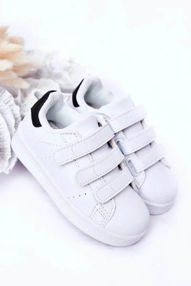 Online Dziecięce Sportowe Buty Na Rzepy Biało-Czarne Fifi Dzieci Chłopięce|Dziewczęce
