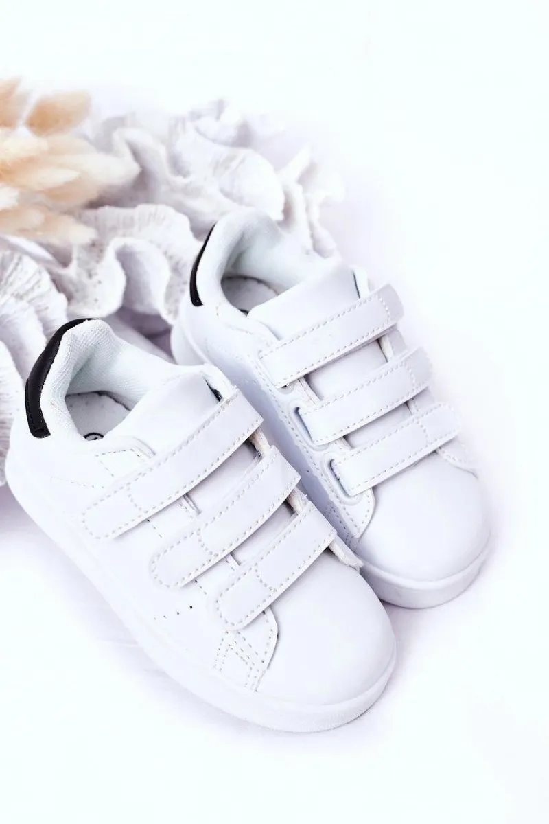 Online Dziecięce Sportowe Buty Na Rzepy Biało-Czarne Fifi Dzieci Chłopięce|Dziewczęce