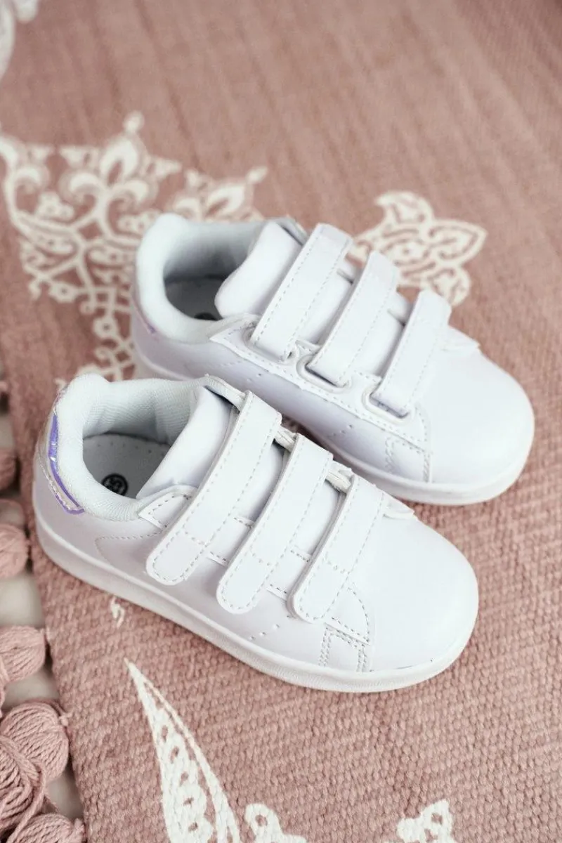 Discount Dziecięce Sportowe Buty Na Rzepy Biało-Srebrne Fifi Dzieci Chłopięce|Dziewczęce