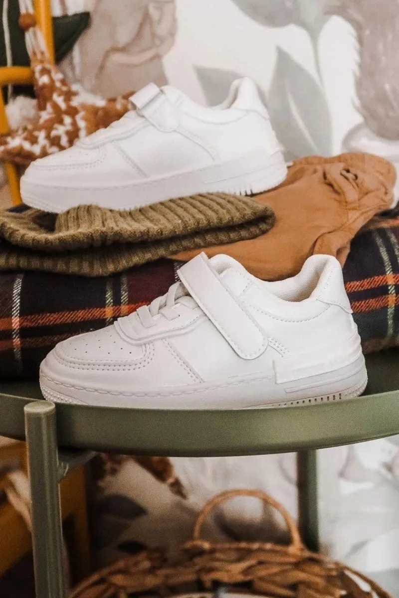 Best Dziecięce Sportowe Buty Na Rzep Białe Airy Dzieci Dziewczęce