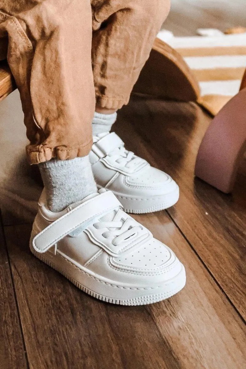 Best Dziecięce Sportowe Buty Na Rzep Białe Airy Dzieci Dziewczęce