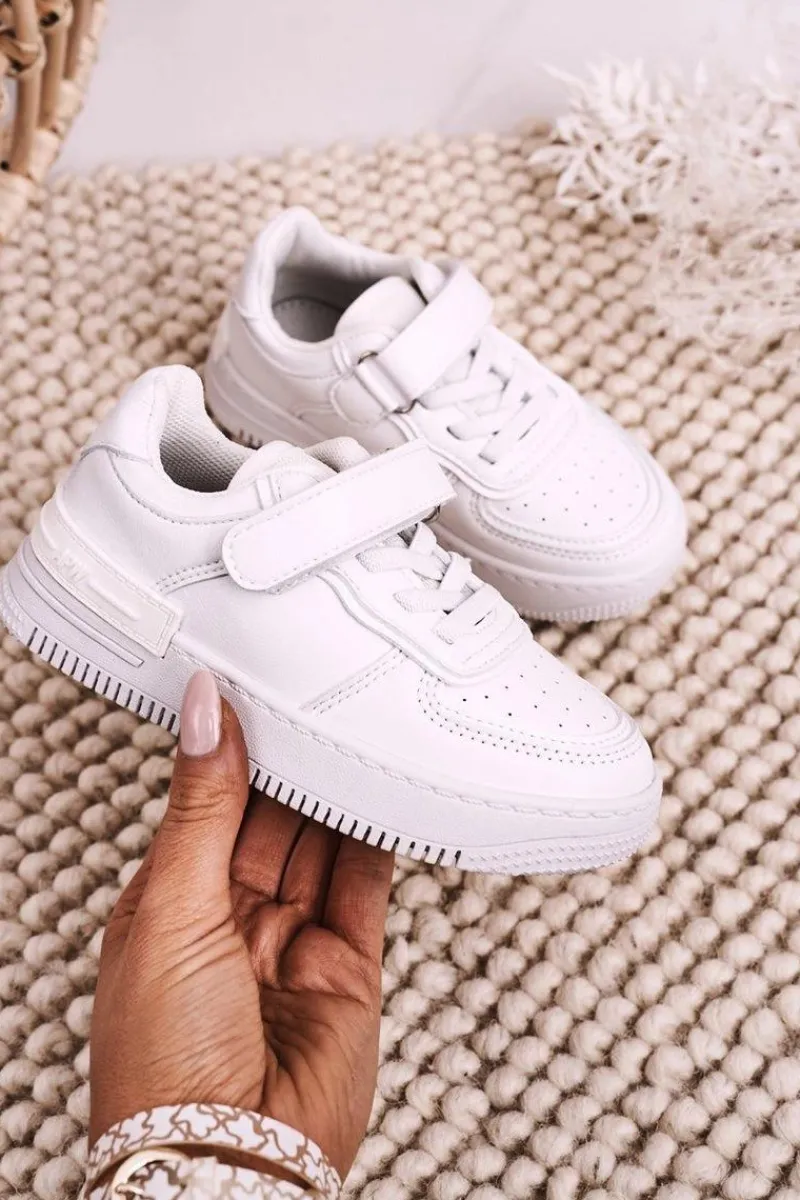 Best Dziecięce Sportowe Buty Na Rzep Białe Airy Dzieci Dziewczęce