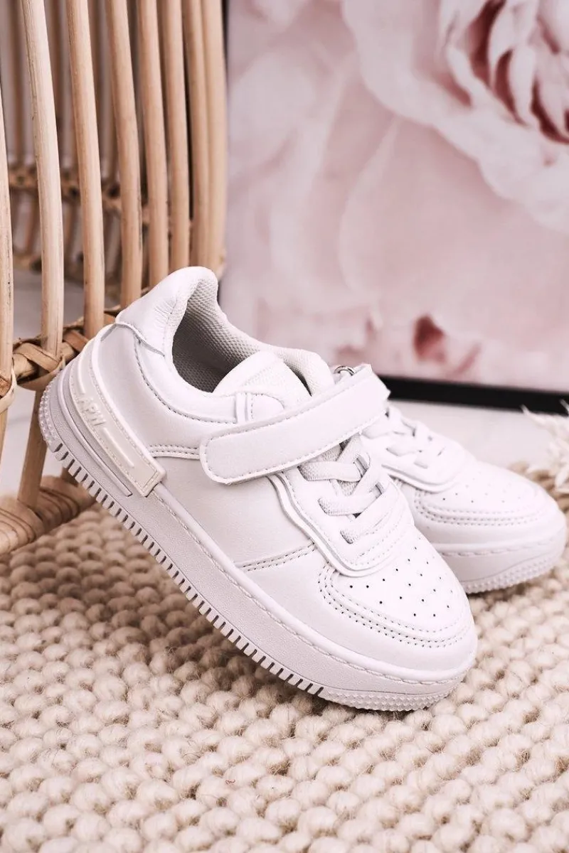 Best Dziecięce Sportowe Buty Na Rzep Białe Airy Dzieci Dziewczęce