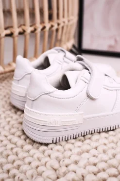 Best Dziecięce Sportowe Buty Na Rzep Białe Airy Dzieci Dziewczęce