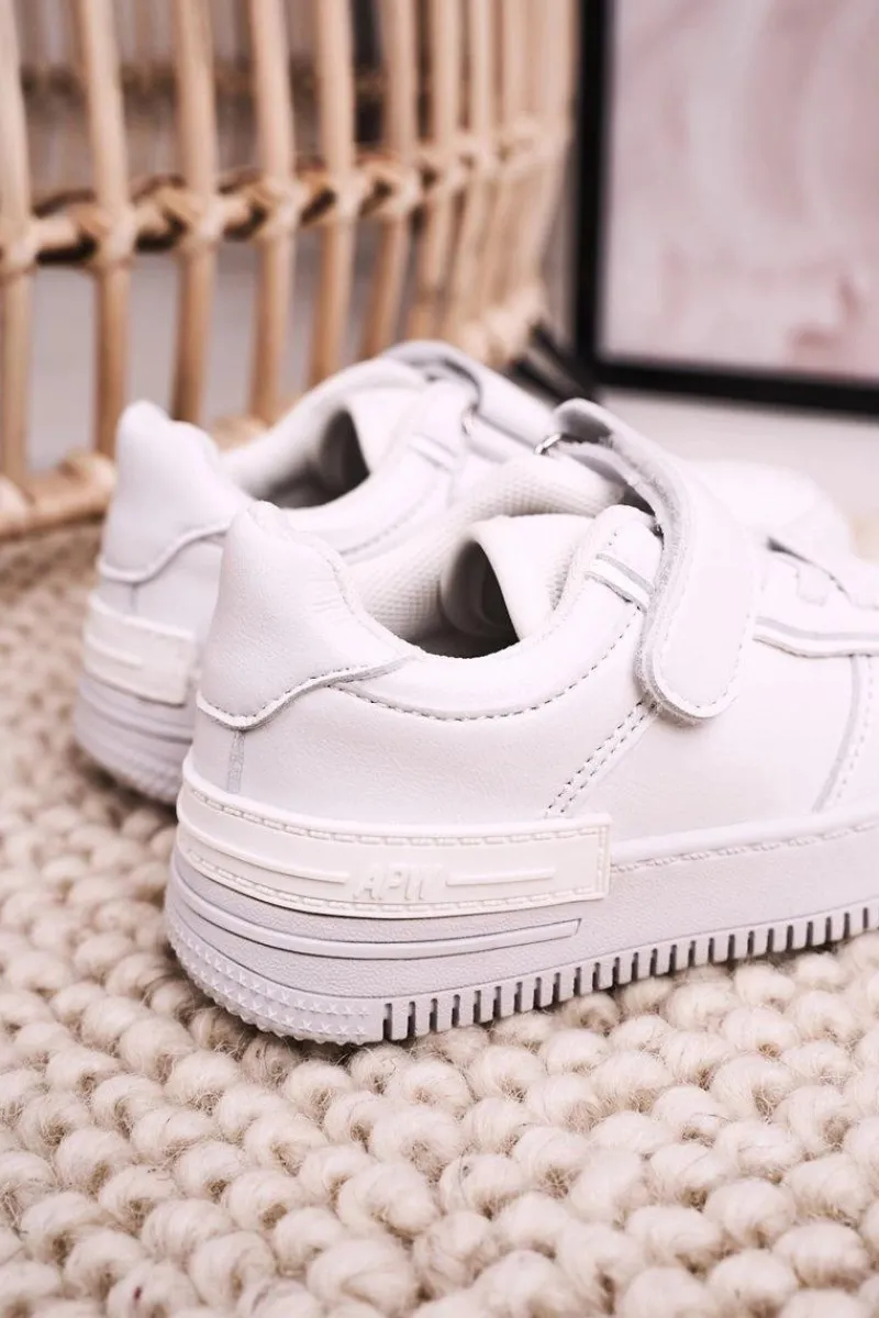 Best Dziecięce Sportowe Buty Na Rzep Białe Airy Dzieci Dziewczęce