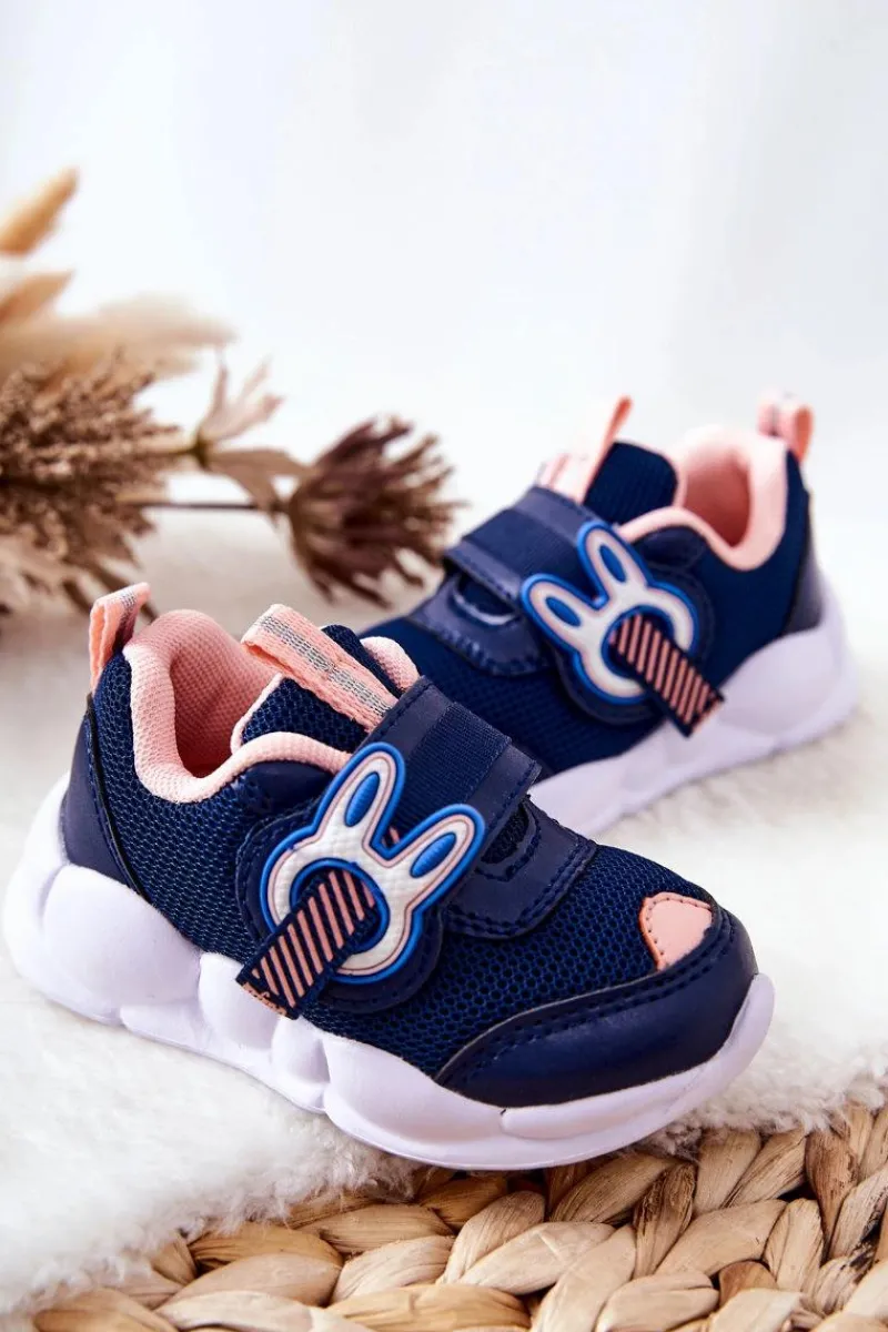 Online BEFADO Dziecięce Sportowe Buty Na Rzep 516P090 Granatowo-Różowe