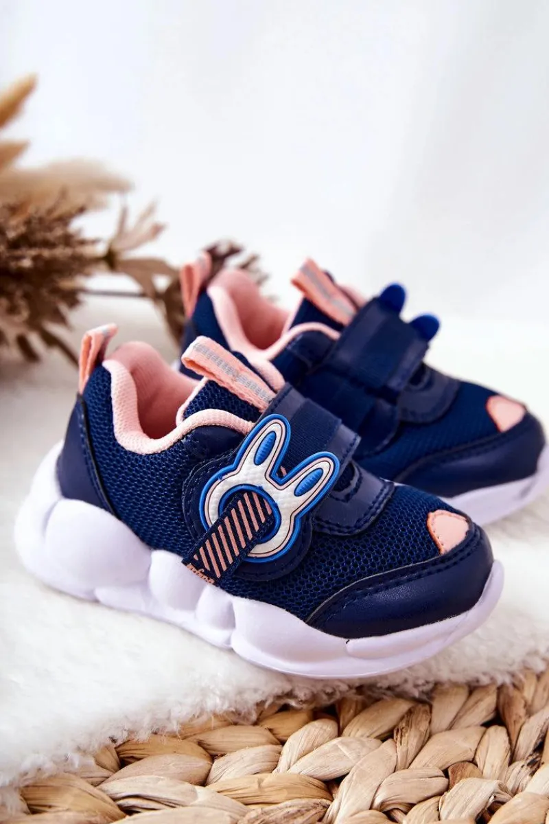 Online BEFADO Dziecięce Sportowe Buty Na Rzep 516P090 Granatowo-Różowe