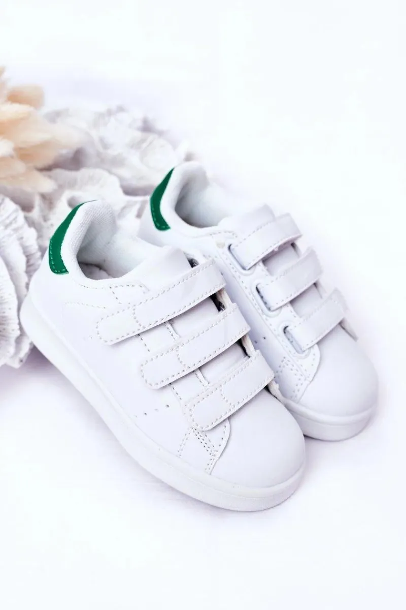 Chłopięce|Dziewczęce>Boto Dziecięce Sportowe Buty Na Rzepy Biało-Zielone Fifi