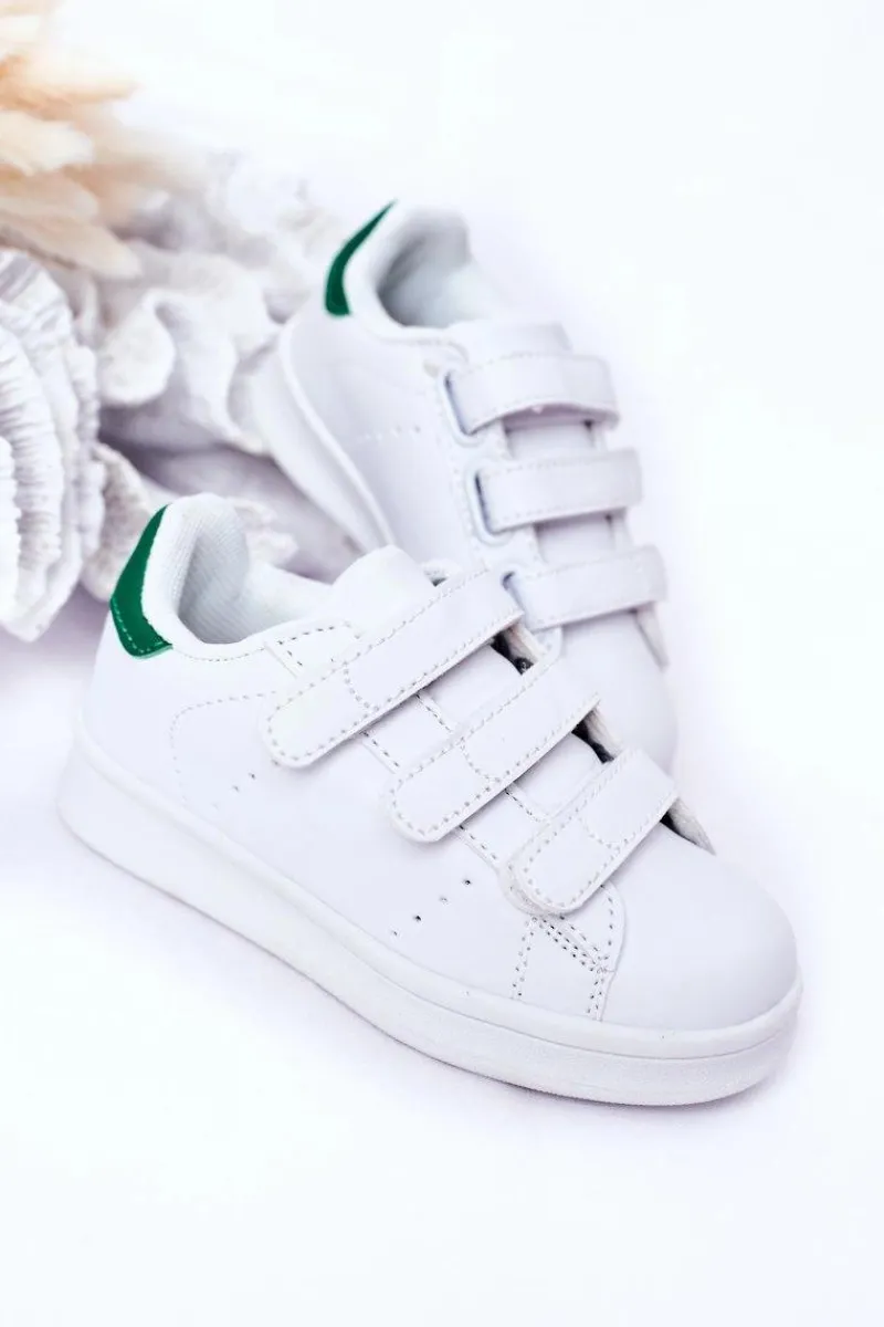 Chłopięce|Dziewczęce>Boto Dziecięce Sportowe Buty Na Rzepy Biało-Zielone Fifi