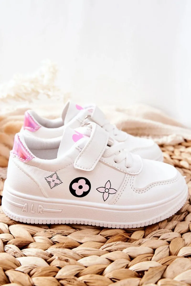 Online Dziecięce Sportowe Buty Na Rzepy Biało Różowe Aletris Dzieci Chłopięce|Dziewczęce