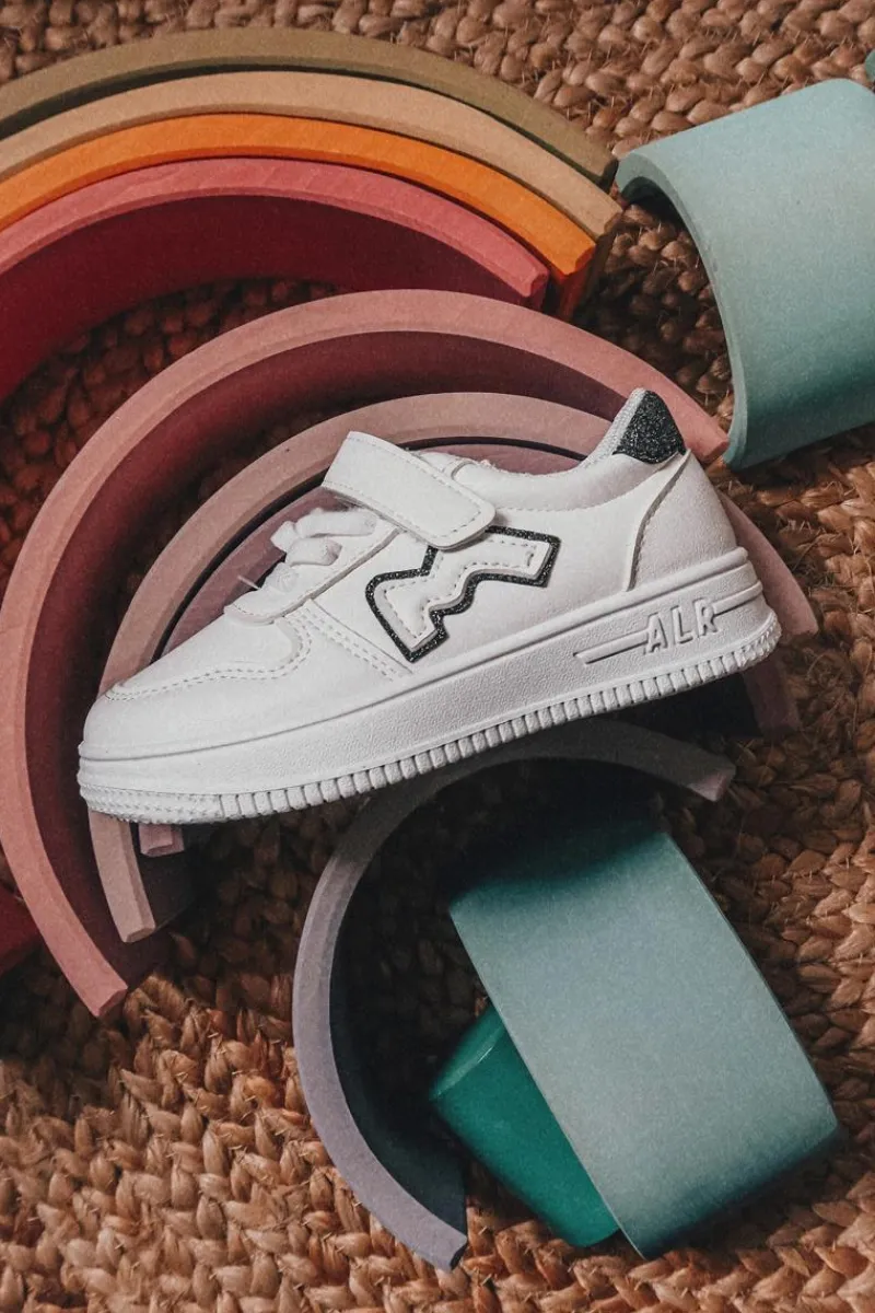 Chłopięce|Dziewczęce>Boto Dziecięce Sportowe Buty Na Rzepy Biało Czarne Santi