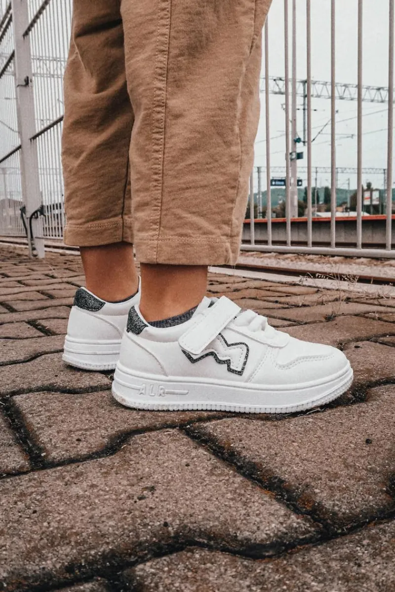 Chłopięce|Dziewczęce>Boto Dziecięce Sportowe Buty Na Rzepy Biało Czarne Santi