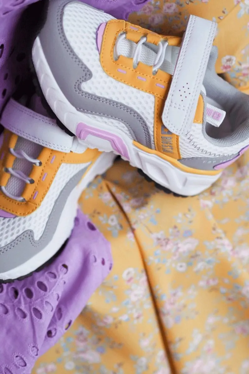 Online Big Star Shoes Dziecięce Sportowe Buty Na Rzep Big Star JJ374257 Biało-Żółte Wielokolorowy