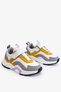 Online Big Star Shoes Dziecięce Sportowe Buty Na Rzep Big Star JJ374257 Biało-Żółte Wielokolorowy