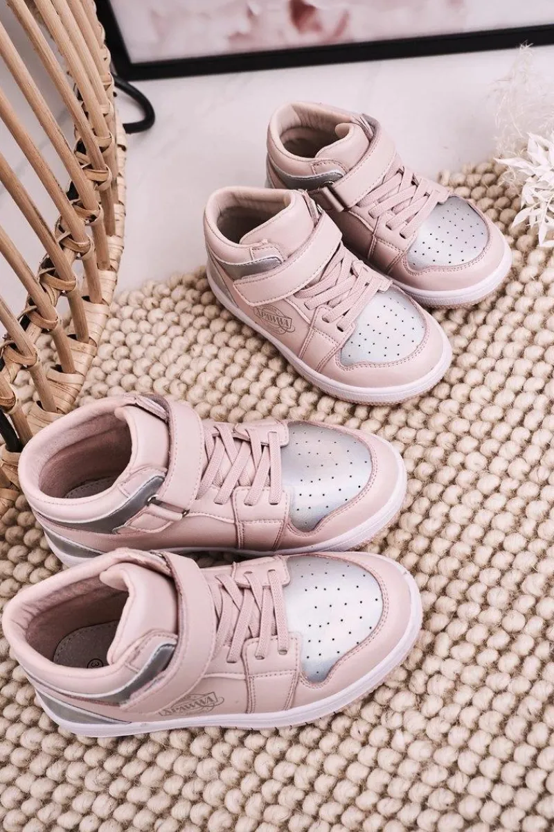 Dziewczęce>Boto Dziecięce Sportowe Buty Różowo Srebrne Madison