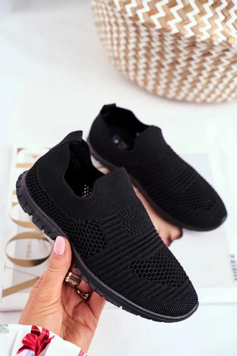 Hot Evento Dziecięce Sportowe Buty Slip-On Czarne Bobi