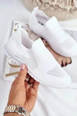 Sale Evento Dziecięce Sportowe Buty Slip-On Białe Bobi