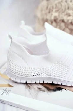 Sale Evento Dziecięce Sportowe Buty Slip-On Białe Bobi