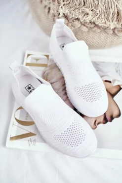 Sale Evento Dziecięce Sportowe Buty Slip-On Białe Bobi