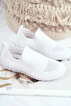 Sale Evento Dziecięce Sportowe Buty Slip-On Białe Bobi