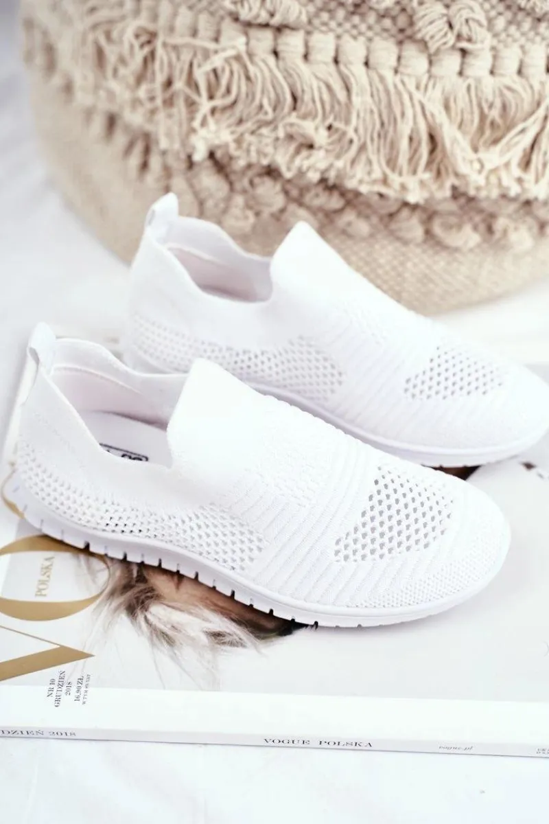 Sale Evento Dziecięce Sportowe Buty Slip-On Białe Bobi