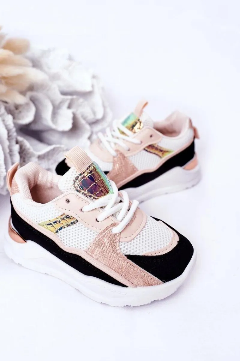Outlet Boto Dziecięce Sportowe Buty Sneakersy Czarno-Różowe Game Time