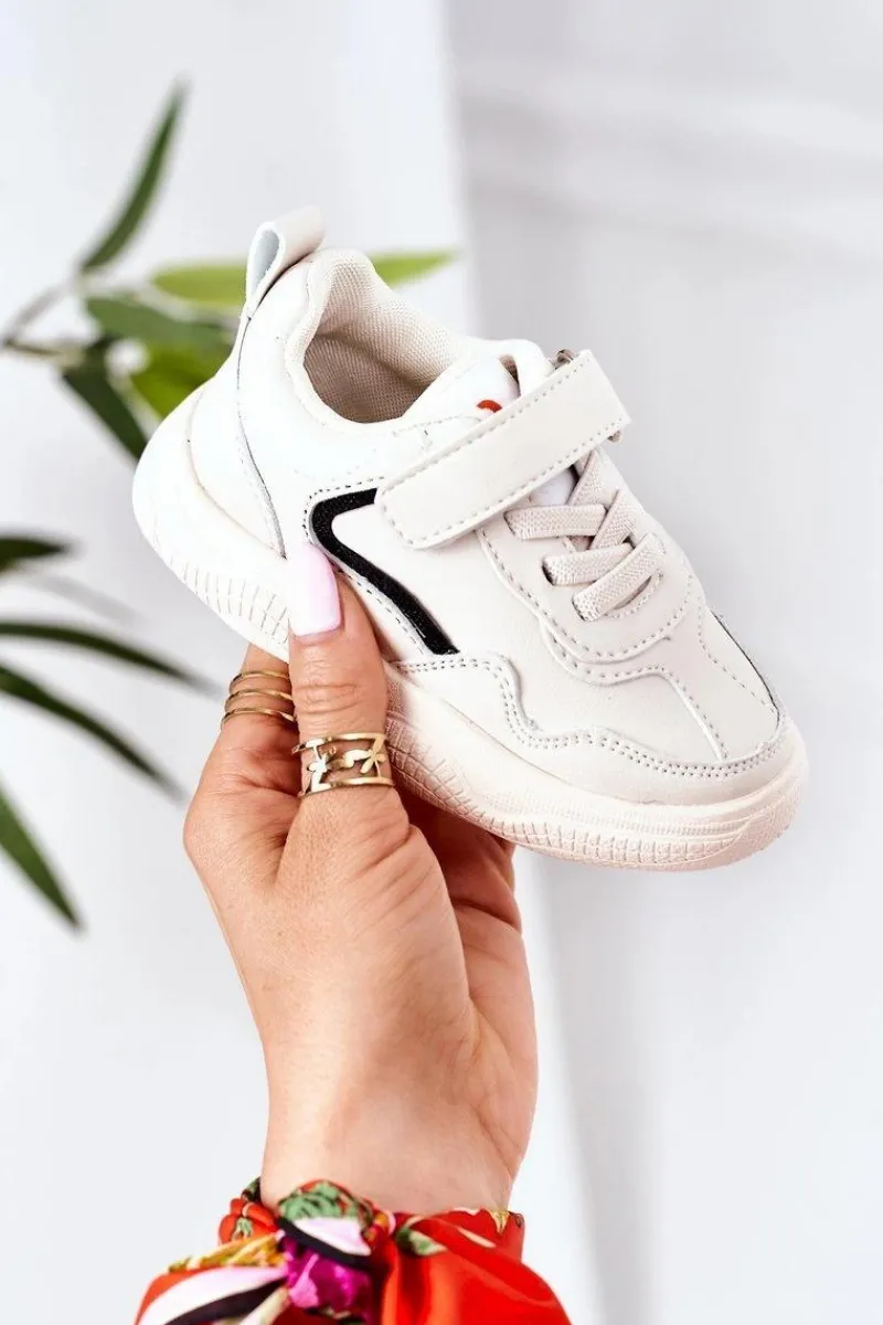 Discount Boto Dziecięce Sportowe Buty Sneakersy Beżowe Runner