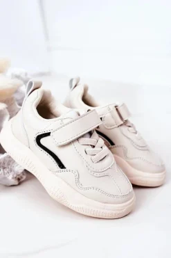 Discount Boto Dziecięce Sportowe Buty Sneakersy Beżowe Runner