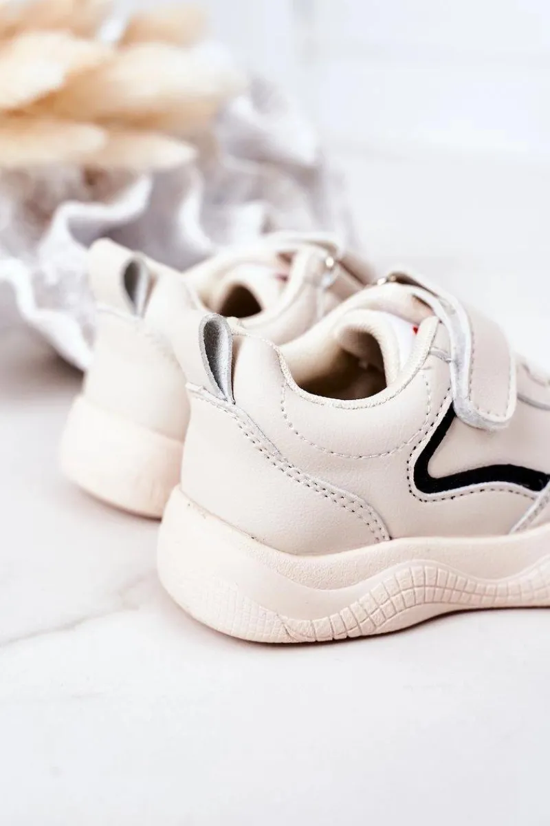Discount Boto Dziecięce Sportowe Buty Sneakersy Beżowe Runner