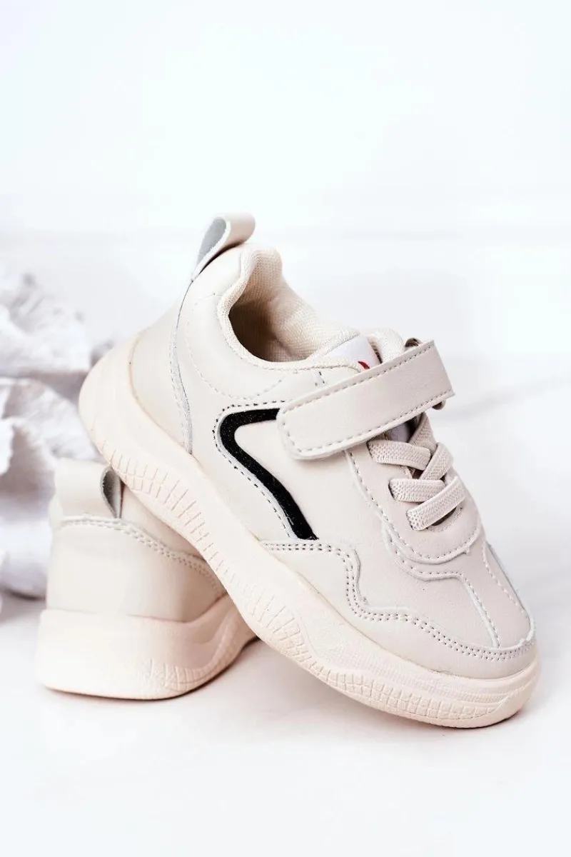 Discount Boto Dziecięce Sportowe Buty Sneakersy Beżowe Runner