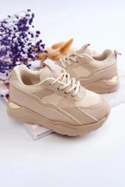 Hot Boto Dziecięce Sportowe Buty Sneakersy Beżowe Kizzie