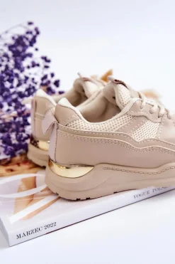 Hot Boto Dziecięce Sportowe Buty Sneakersy Beżowe Kizzie