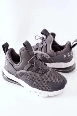 Online Dziecięce Sportowe Buty Sneakersy ABCKIDS Szare Dzieci Chłopięce|Dziewczęce