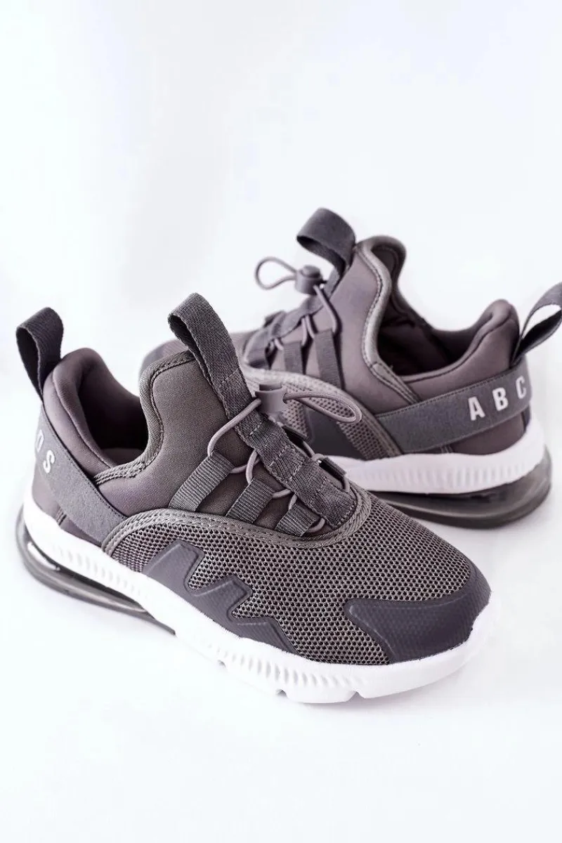Online Dziecięce Sportowe Buty Sneakersy ABCKIDS Szare Dzieci Chłopięce|Dziewczęce