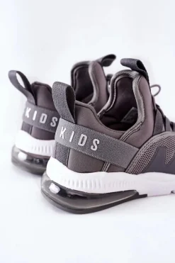 Online Dziecięce Sportowe Buty Sneakersy ABCKIDS Szare Dzieci Chłopięce|Dziewczęce