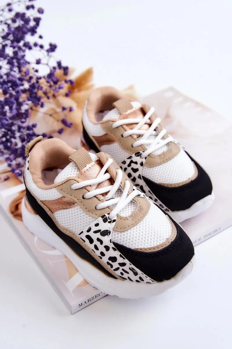 Outlet Dziecięce Sportowe Buty Sneakersy Biało-Czarne Kizzie Dzieci Dziewczęce