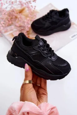 Online Boto Dziecięce Sportowe Buty Sneakersy Czarne Kizzie