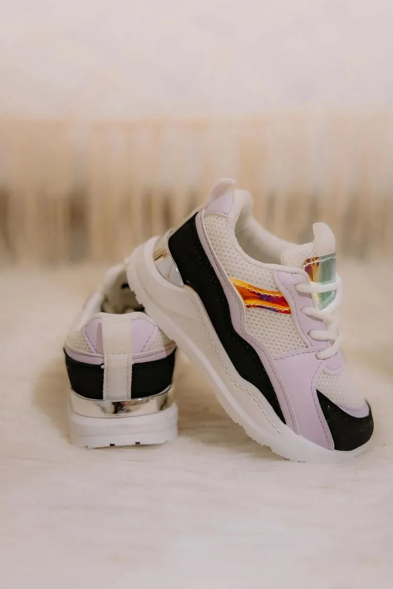 Dziecięce Sportowe Buty Sneakersy Czarno-Fioletowe Game Time Dzieci Dziewczęce