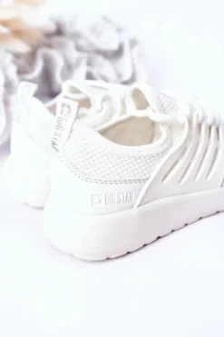 Dziecięce Sportowe Buty Sneakersy Big Star HH374215 Białe Dzieci Back To School